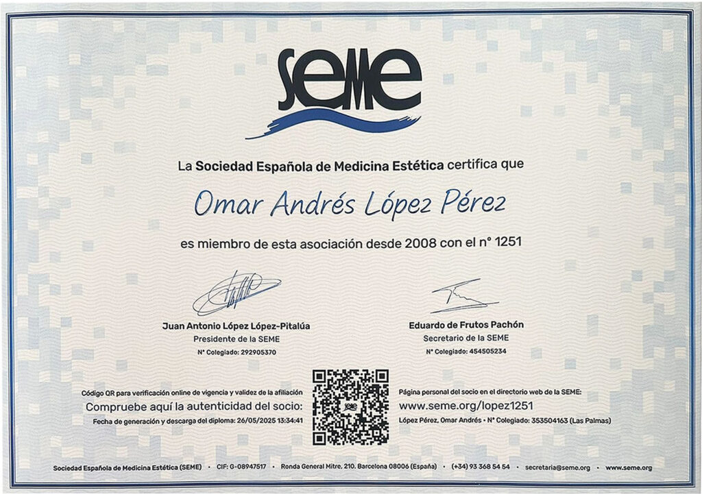 Miembro Sociedad Española de Medicina Estética
